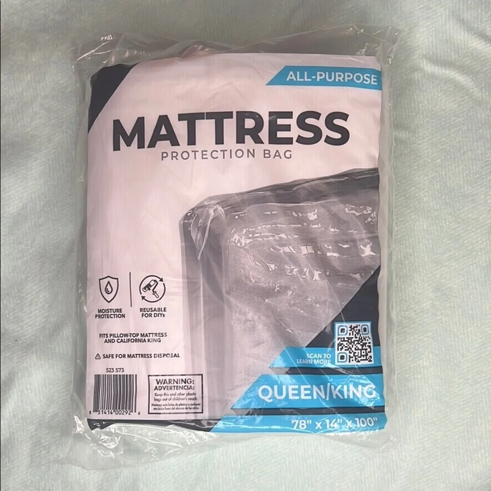 All-Purpose Mattress Protection Bag - Clear, Queen or King Size
